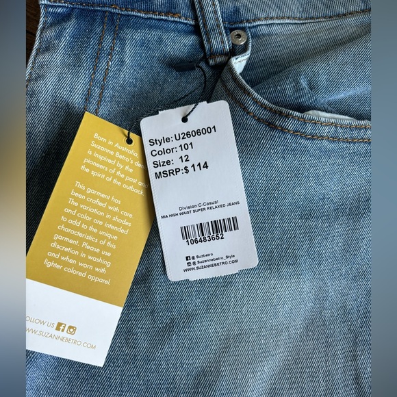NWT | Suzanne Betro Mia High Waist Super Relaxed Jeans - Picture 3 of 11